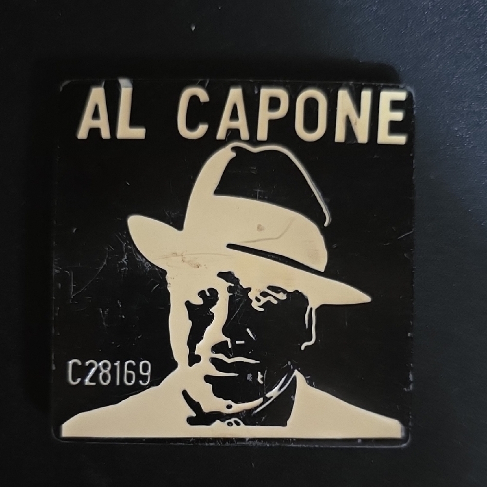 Al Capone Black and Cream Square Pin